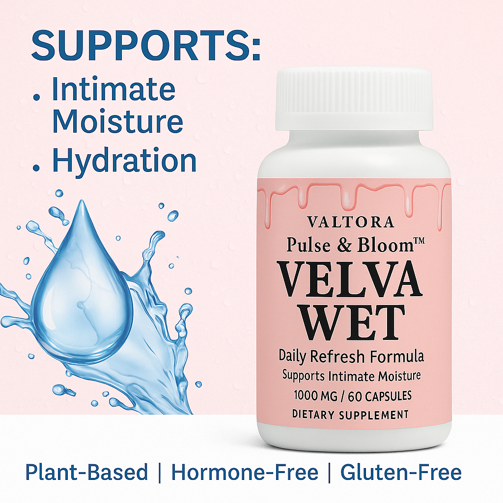 Pulse & Bloom - Velva Wet Oral Supplement for Feminine Moisture & Comfort | 60 Capsules