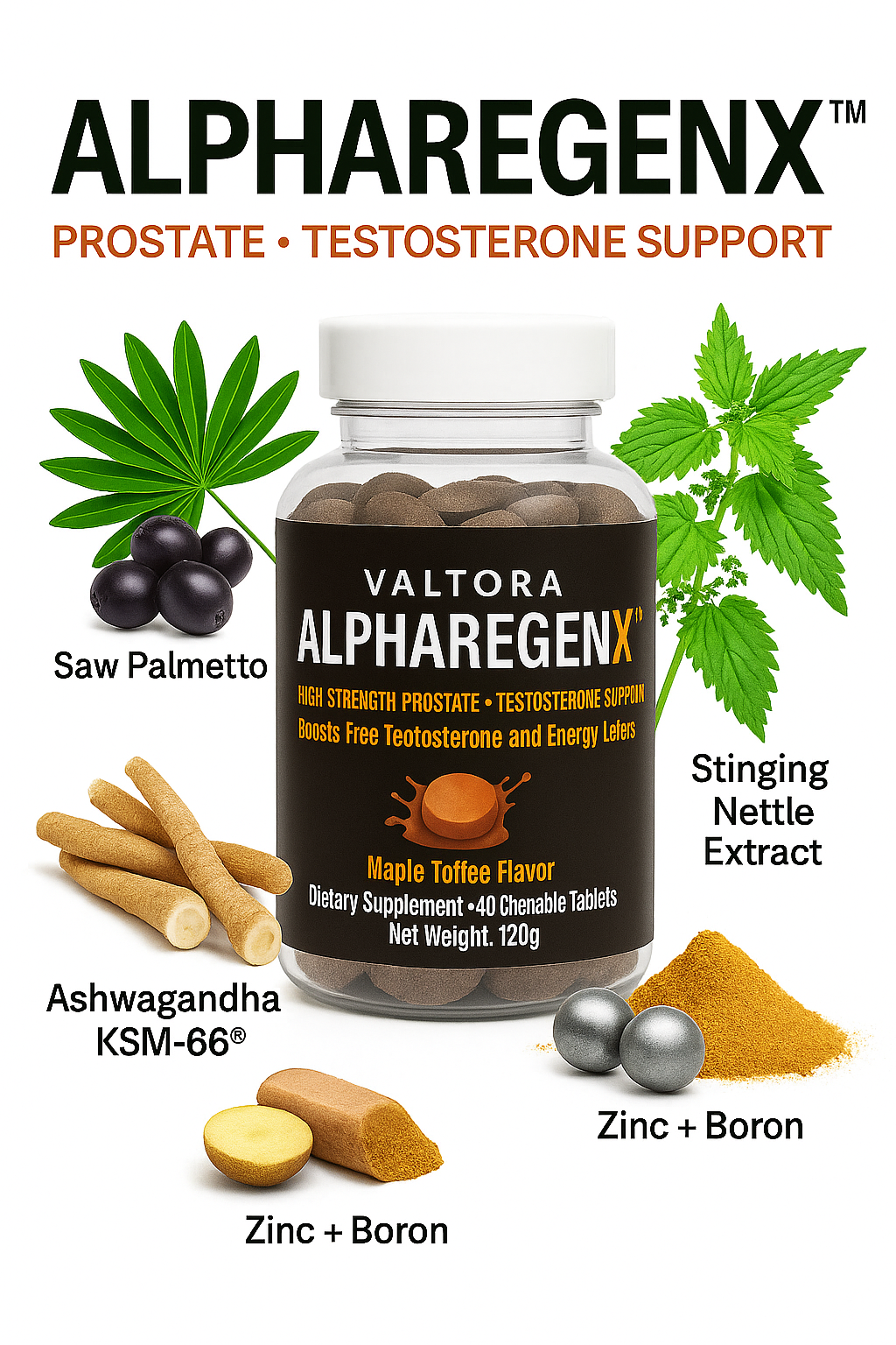 Valtora - AlphaRegenX - Prostate and Testosterone Support, DHT Blocker