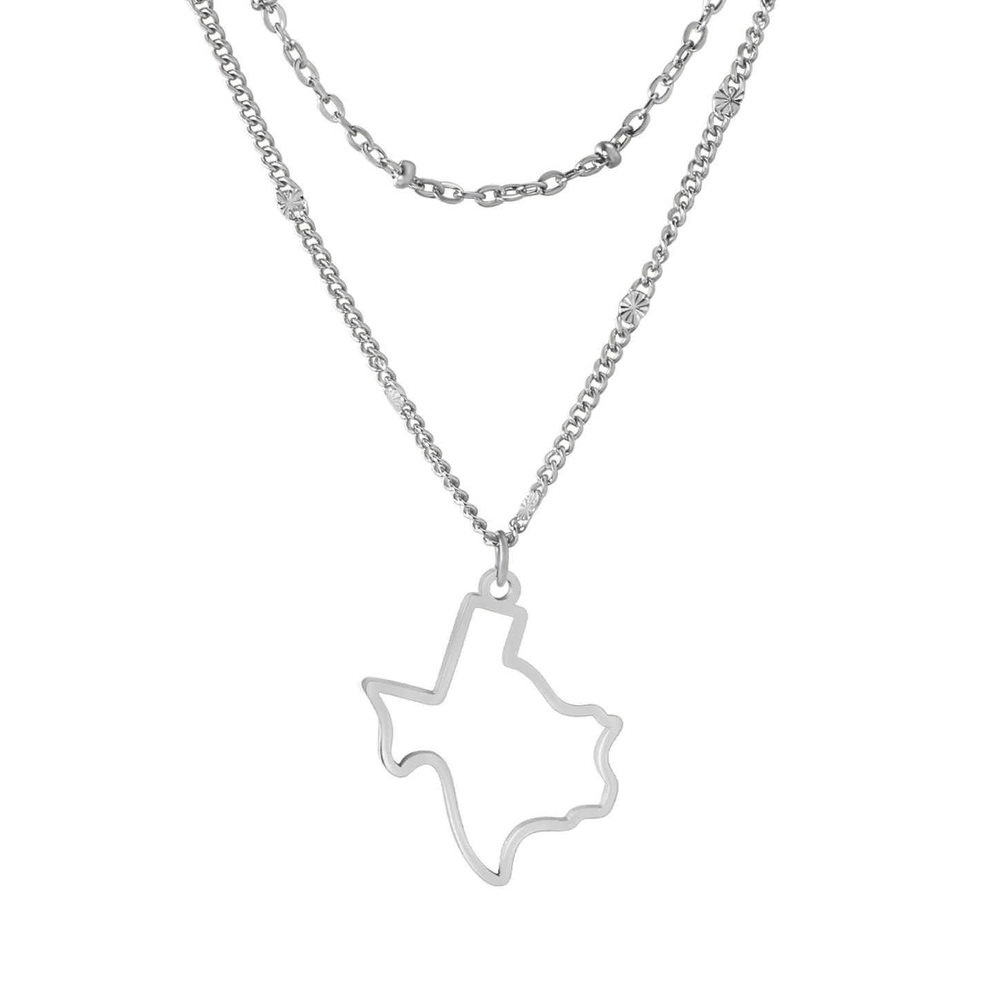 « Le charme de l'étoile solitaire : collier à pendentif double Texas »