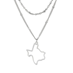 „Der Lone Star Charm: Halskette mit doppeltem Texas-Anhänger“
