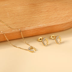 "Glücksbringer-Schmuckset: Hufeisenkette und Ohrringe"