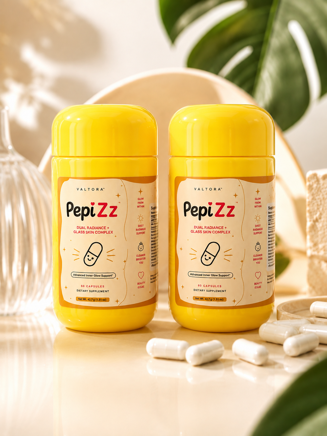 PepizZ™ Gluta Suppositories –  15 days Reset, Inner Radiance Support, Beauty From Within Formula, 15 count
