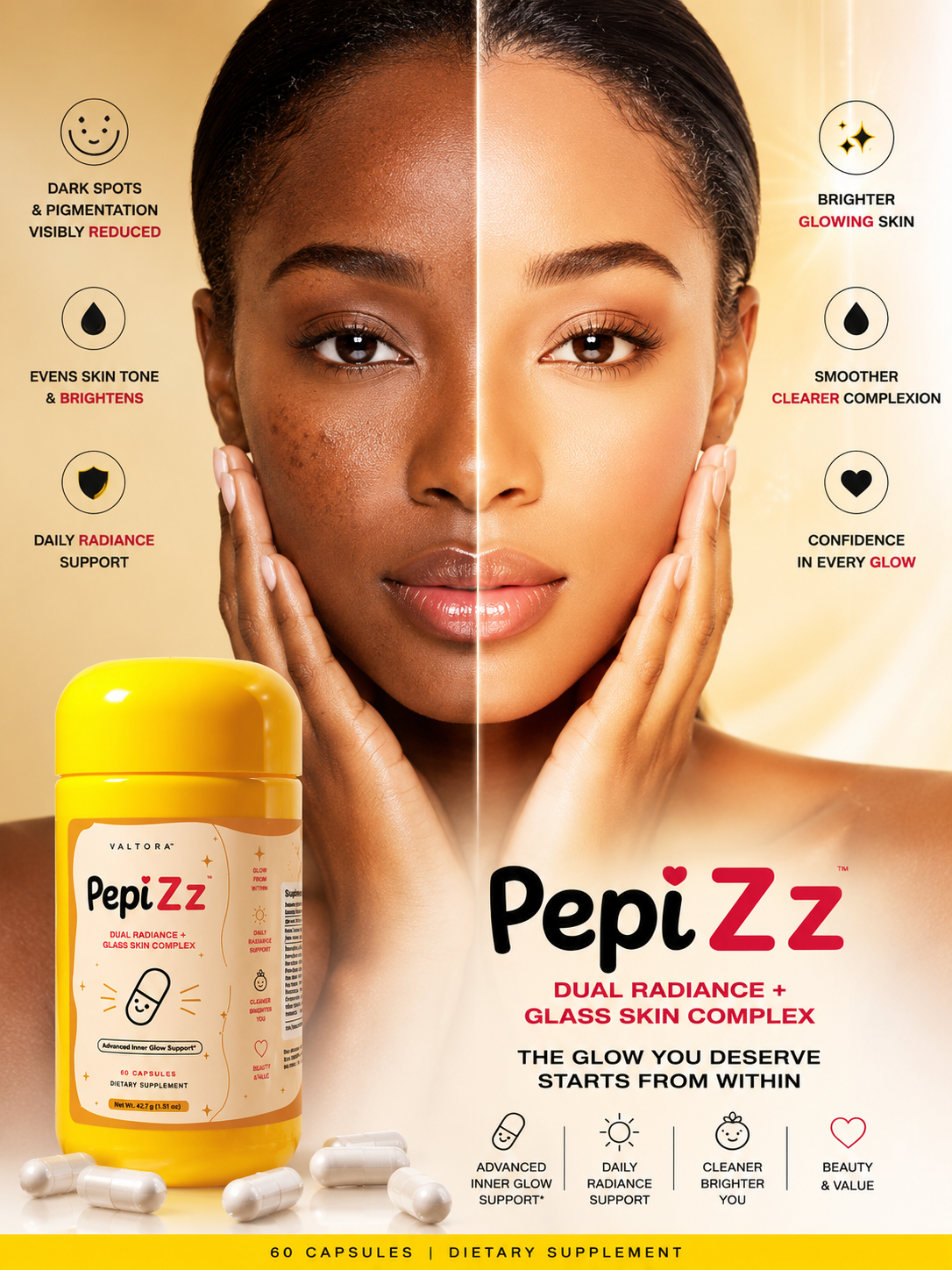 Valtora PepizZ™ – Dual Radiance + Glass Skin Complex