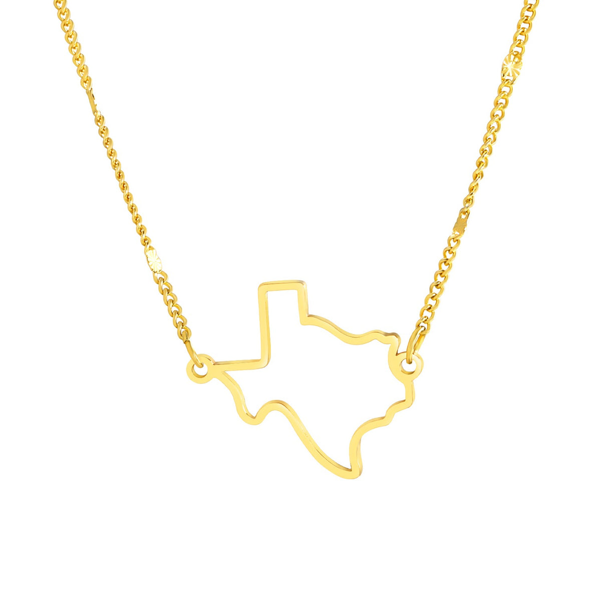„Der Lone Star Charm: Halskette mit Texas-Anhänger“