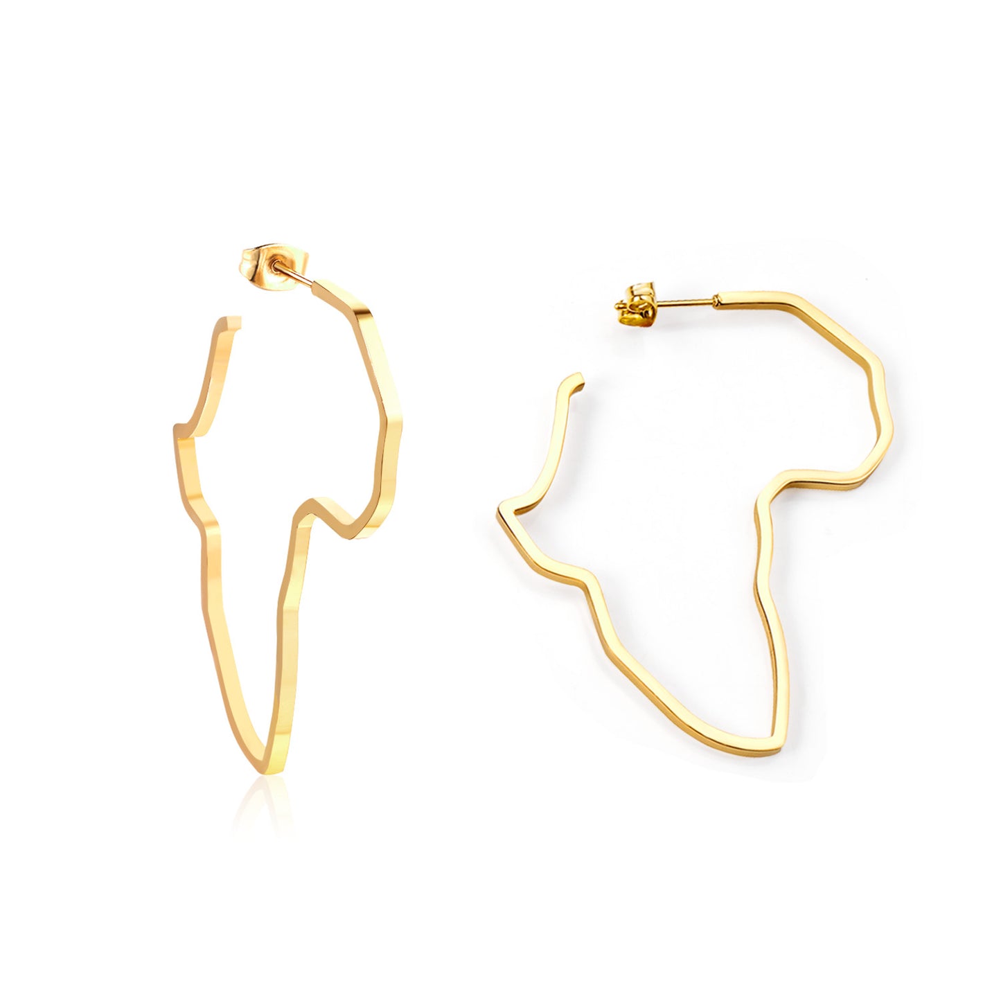 Golden Africa Hoop Earrings: Bold and Unique Design