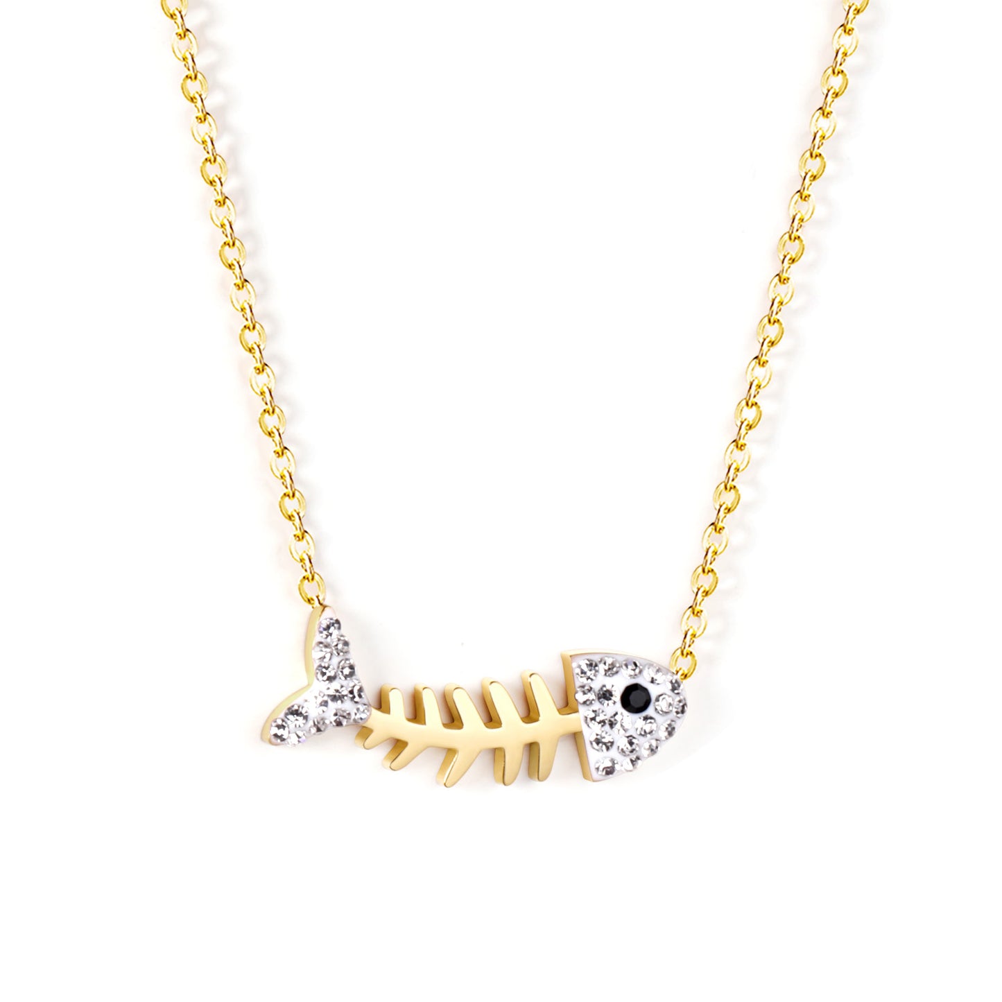 « Collier arête de poisson scintillant : un design ludique et chic »