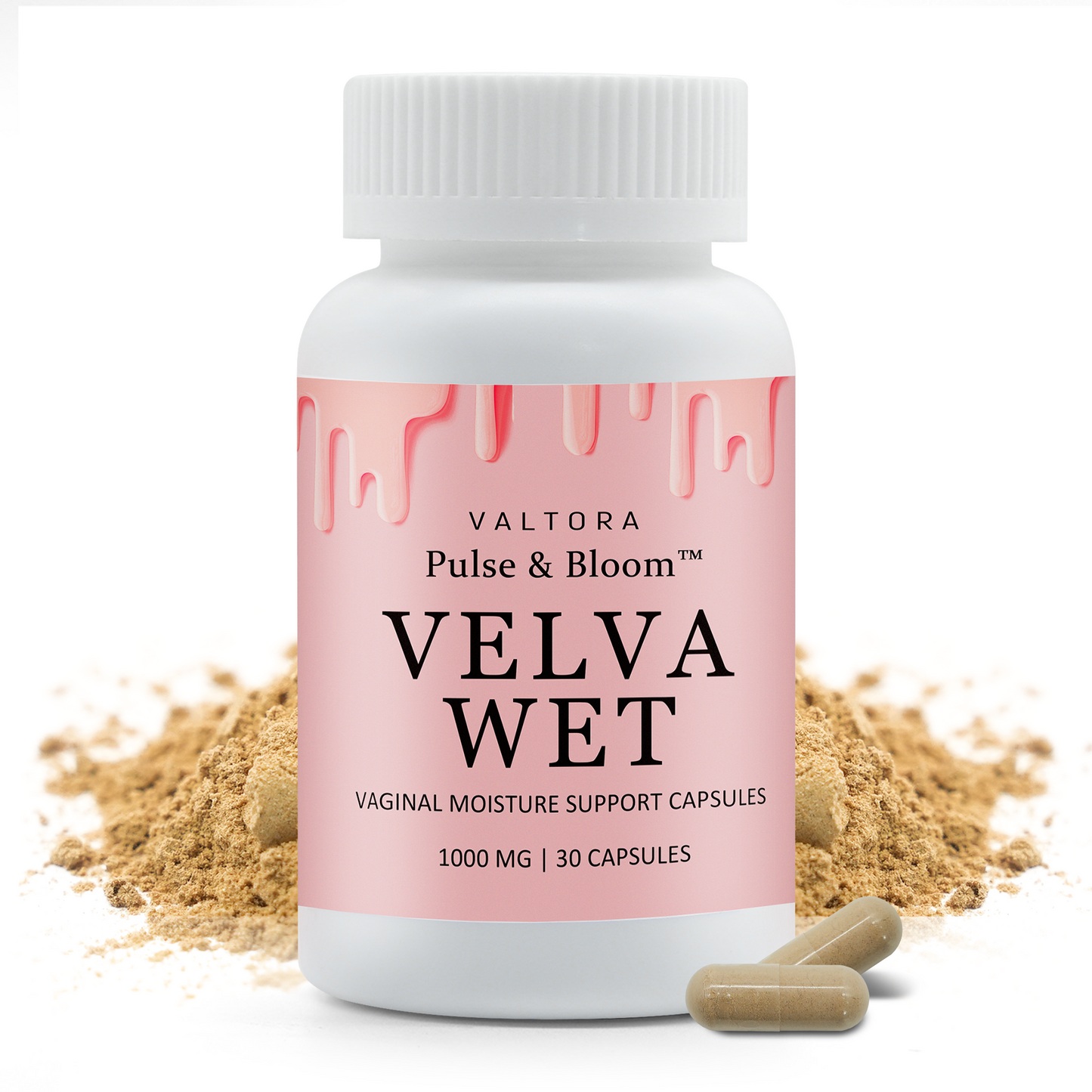 Pulse & Bloom - Velva Wet Oral Supplement for Feminine Moisture & Comfort | 60 Capsules