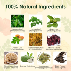 ValtoCell - Soursop,  Papaya, Moringa,  dandelion roots, Defense Herbal Infusion blend